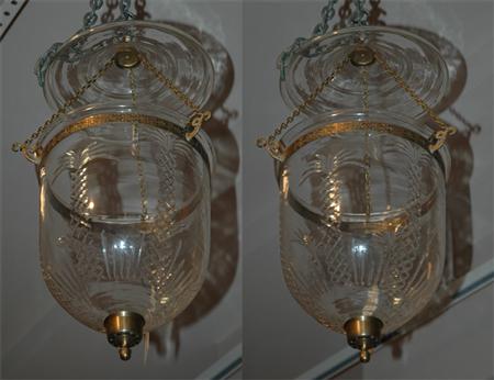 Appraisal: Pair of Cut Glass Hall Lanterns Estimate -