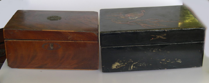 Appraisal: Group of Two Boxes one an English brass-mounted and banded