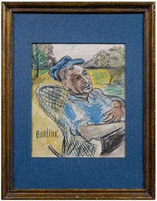 Appraisal: David Burliuk watercolor Russian American - self-portrait in a chair