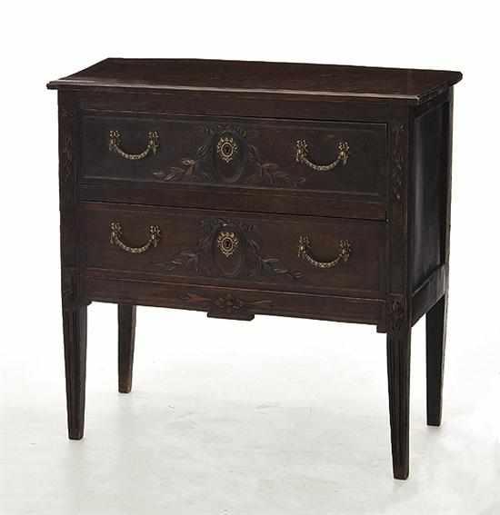 Appraisal: Italian Neoclassical carved oak commode early th century rectangular top