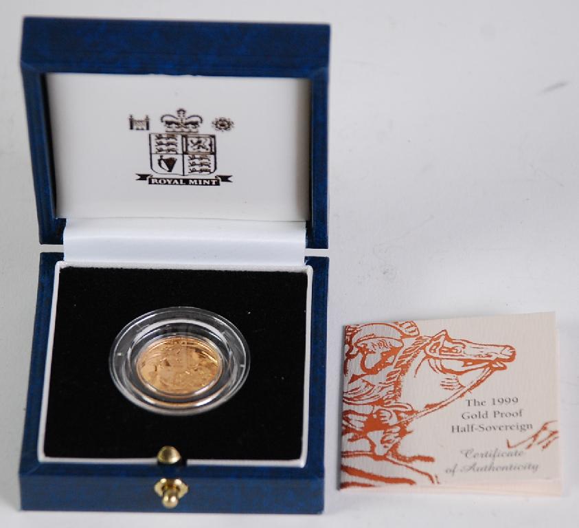 Appraisal: ELIZABETH II GOLD PROOF HALF SOVEREIGN No of in case