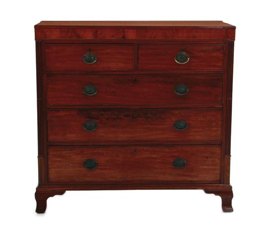 Appraisal: English mahogany chest of drawers rd quarter th century H