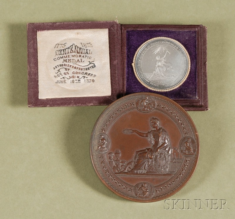 Appraisal: Two Philadelphia Centennial Exposition Bronze Medals c the first brown