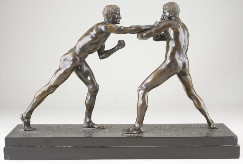 Appraisal: Eberhard Encke Ger - Faustk mpfer two nude pugilists in