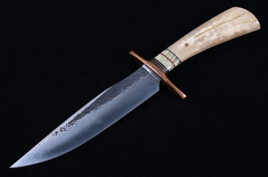 Appraisal: J Behring Jr Custom Mammoth Bone Bowie Knife Included in