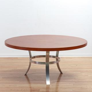 Appraisal: John Vesey aluminum lacquer dining table John Vesey aluminum lacquer