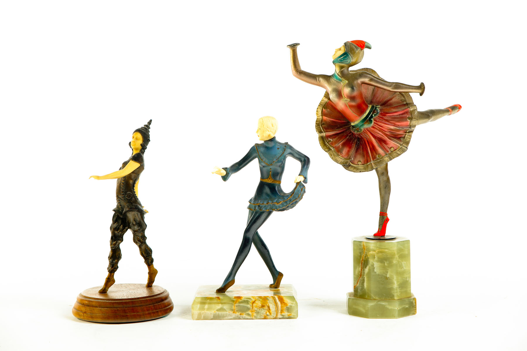 Appraisal: THREE ART DECO FIGURES European nd quarter- th century Three