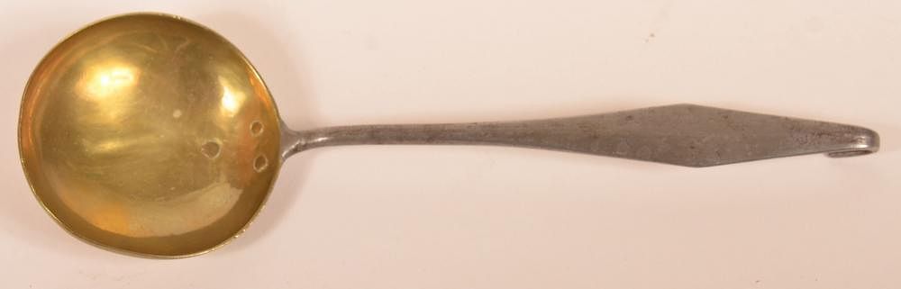 Appraisal: Brass Bowl Small Ladle Attributed to Peter Derr Unsigned Brass