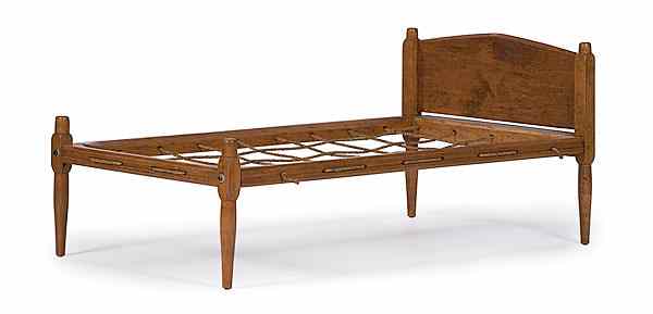 Appraisal: Shaker Rope Bed American ca - butternut and pine with