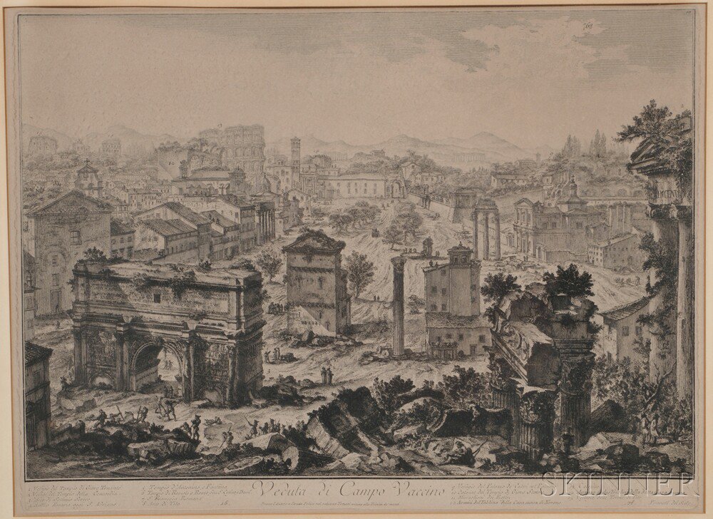 Appraisal: Giovanni Battista Piranesi Italian - Veduta di Campo Vaccino Signed