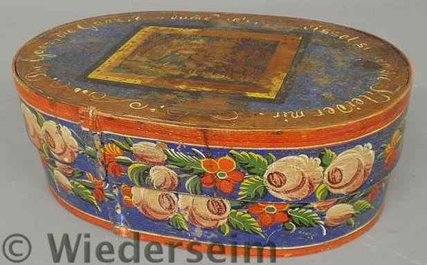 Appraisal: Continental painted bride's box early th c with original painted