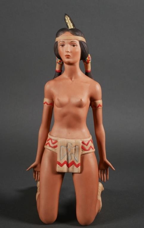 Appraisal: Laszlo Ispanky nude Native American Indian maiden limited edition porcelain