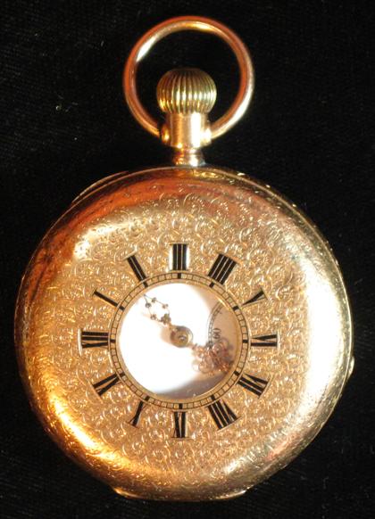 Appraisal: No name yellow gold hunting case pocket watch th th