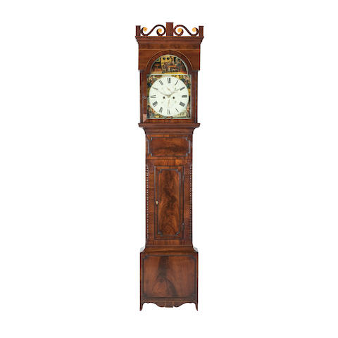 Appraisal: A th century mahogany longcase clock Indistinctly signedThe inch painted