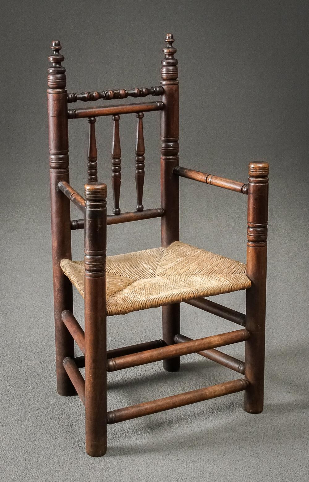 Appraisal: Pilgrim Century Style Turned Walnut 'Brewster' Armchair Attributed to Wallace