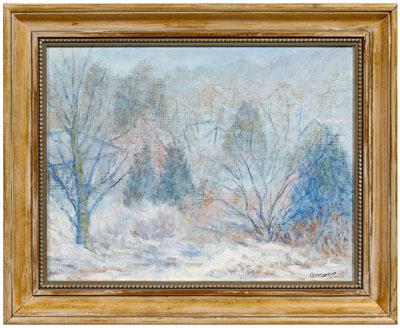 Appraisal: Lois H Constantine painting Mystic Connecticut th century winter landscape