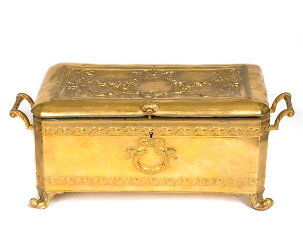 Appraisal: A th Century gilt bronze casket height in width in