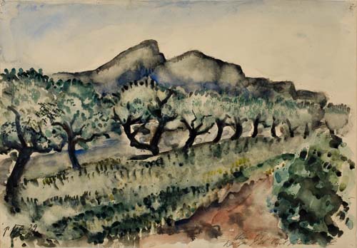 Appraisal: PAUL KLEINSCHMIDT Garten nahe Cassis Watercolor on cream wove paper