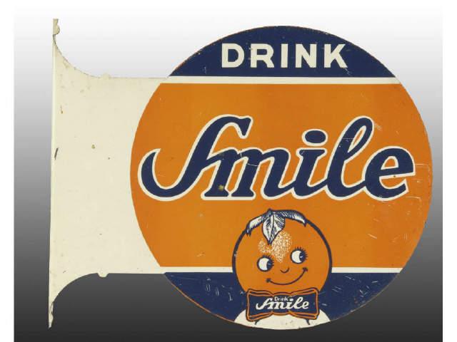 Appraisal: Smile Soda Tin Flange Sign Description s Few very light