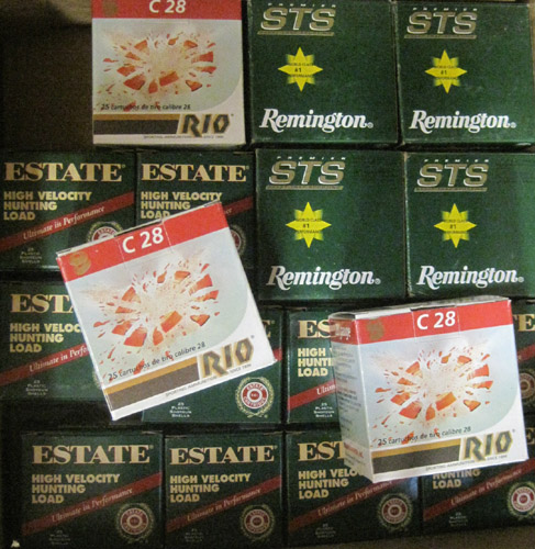 Appraisal: SEVENTEEN BOXES OF SMALL SHOTGUN AMMUNITION Estate gauge oz number