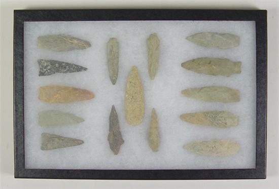 Appraisal: Woodland Indian Arrowheads arrowheads sandstone flint and other materials collected