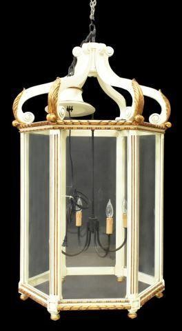 Appraisal: Contemporary hanging lantern chandelier late th c parcel gilt and