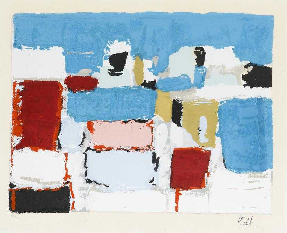 Appraisal: NICOLAS DE STAEL - MEDITERRANEE LA CIOTAT pochoir on wove