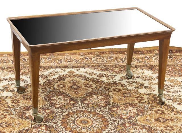 Appraisal: Italian mid-century modern service table c s inset mirrored glass