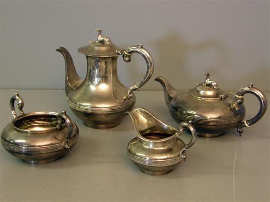 Appraisal: Victorian silver matched four piece tea service comprising tea pot