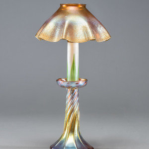 Appraisal: Tiffany Studios American Early th Century Candlestick Lamp c gilt-metal