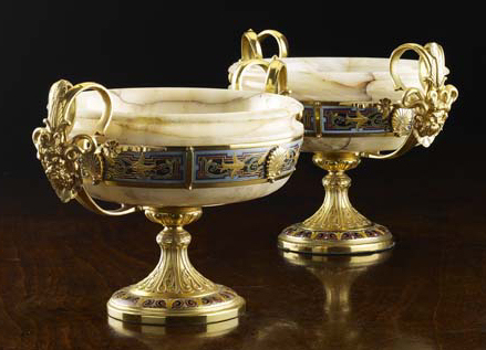 Appraisal: A pair of late th century French gilt bronze and