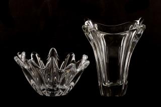 Appraisal: Two Daum Crystal Items Bowl Vase Daum French founded second