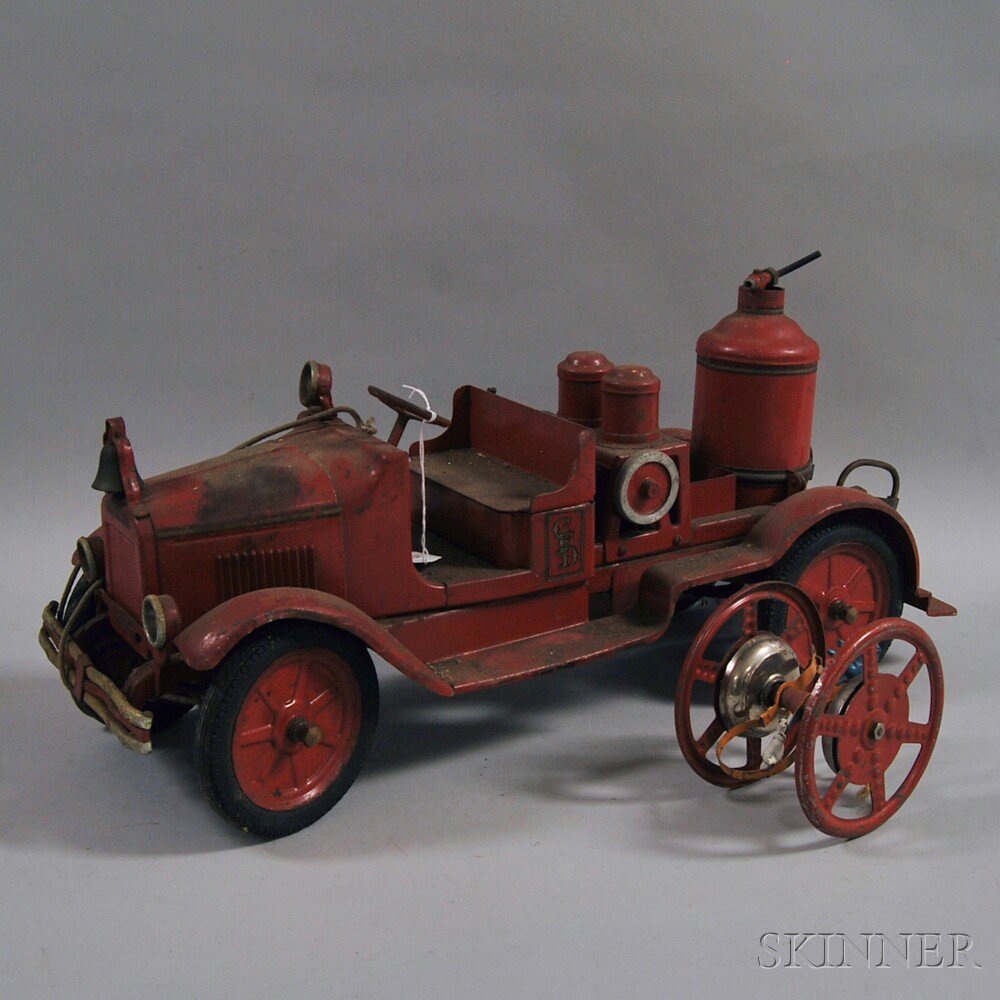 Appraisal: Buddy L Red-painted Steel CFD Fire Truck Estimate - The