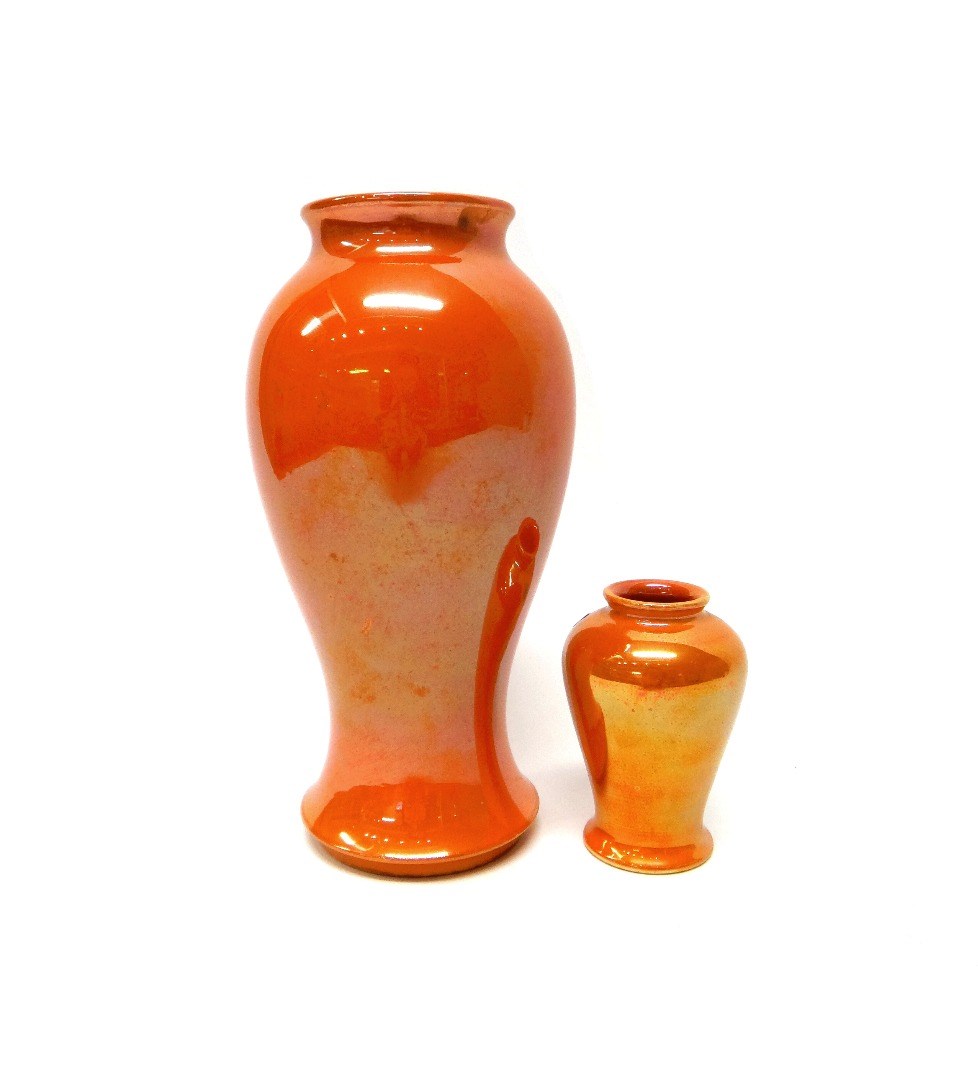 Appraisal: A small Moorcroft orange lustre vase circa cm high and