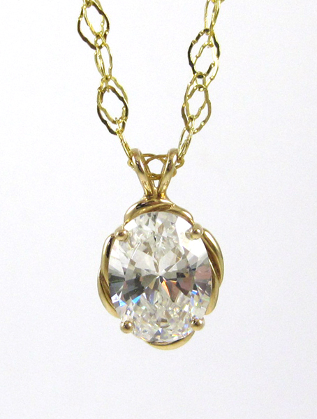 Appraisal: Lot CUBIC ZIRCONIA PENDANT NECKLACE suspended on a inch k