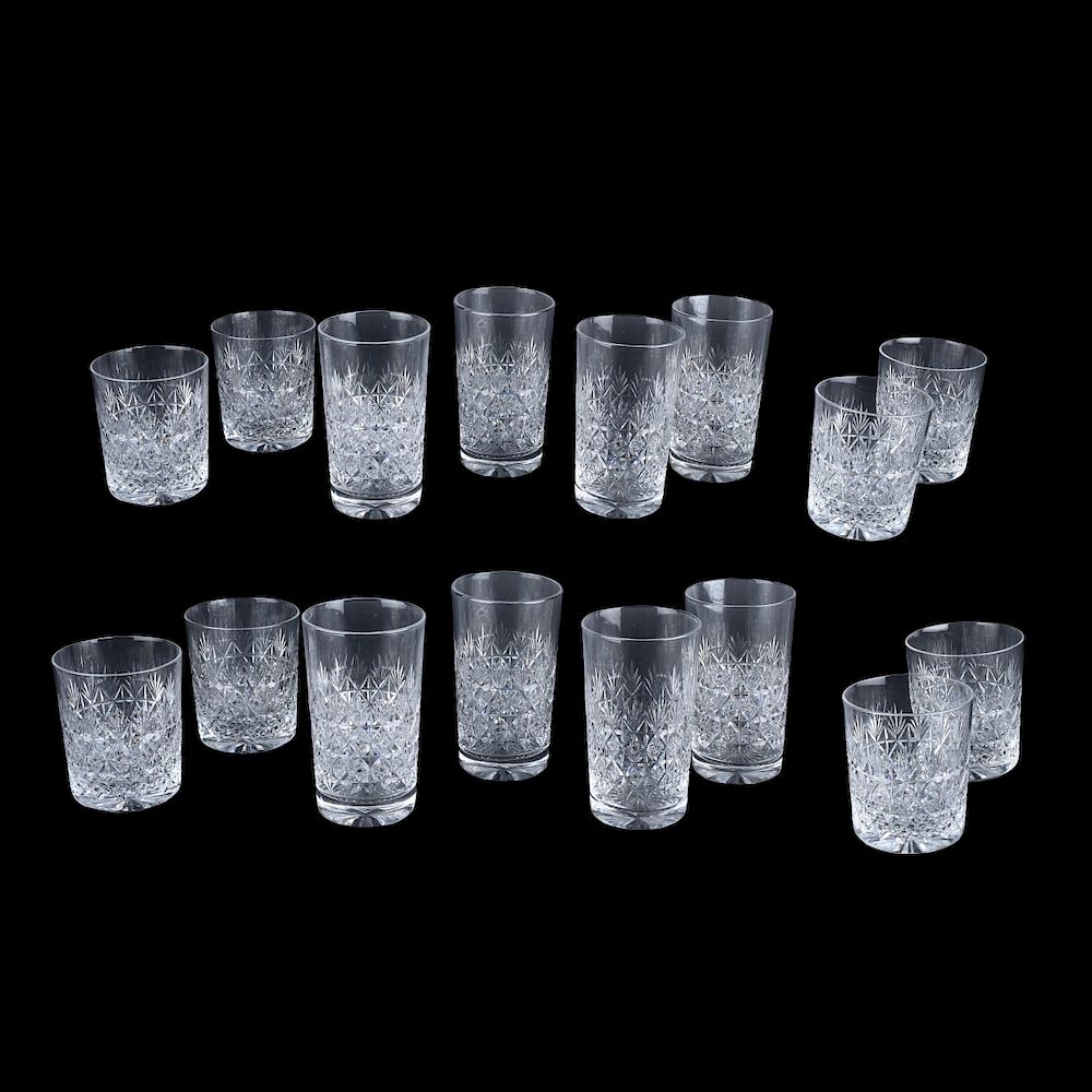 Appraisal: Thomas Webb Cut Crystal Glasses Sixteen Thomas Webb Wellington Cut