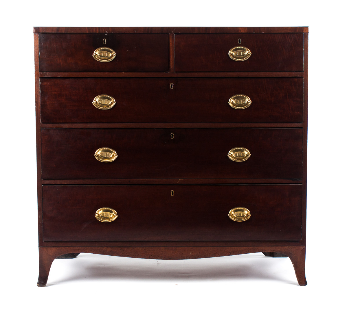 Appraisal: Regency ebony inlaid mahogany chest circa flat top with ebony