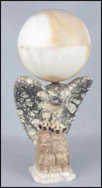 Appraisal: CARVED MARBLE AND ALABASTER EAGLE FORM TABLE LAMP Height ''