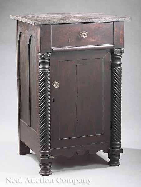 Appraisal: An American Rosewood-Grained Pedestal Cabinet the later top above a