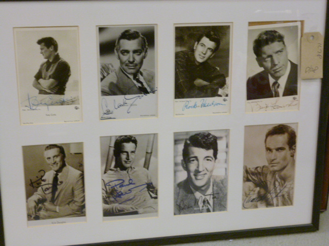 Appraisal: Autographed photographs of Tony Curtis Clarke Gable Rock Hudson Burt