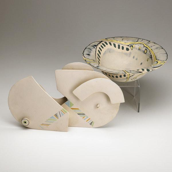 Appraisal: SUSAN NEMETH AND EILEEN NESBIT Two glazed ceramic pieces a