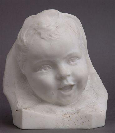 Appraisal: CHESTER BEACH - HAPPY BABY Carved marble x x in