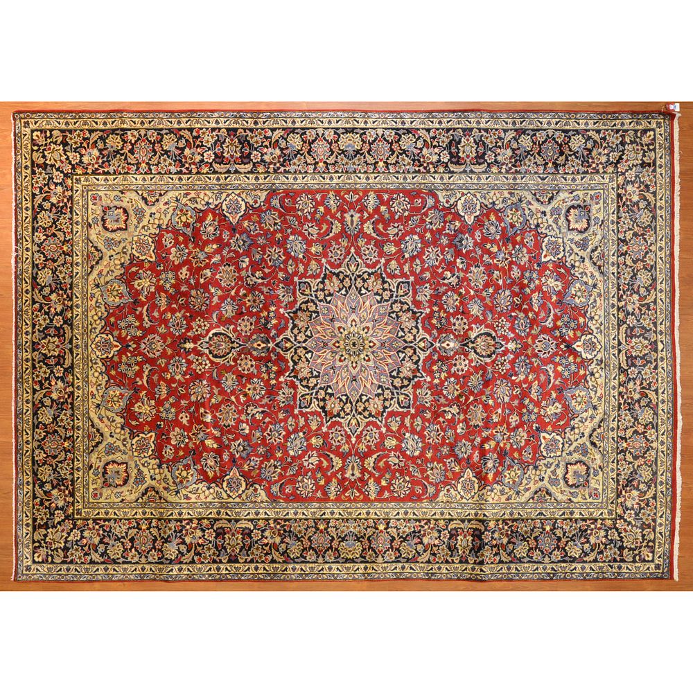 Appraisal: Isfahan Rug Persia x Fourth quarter- th century hand-knotted wool