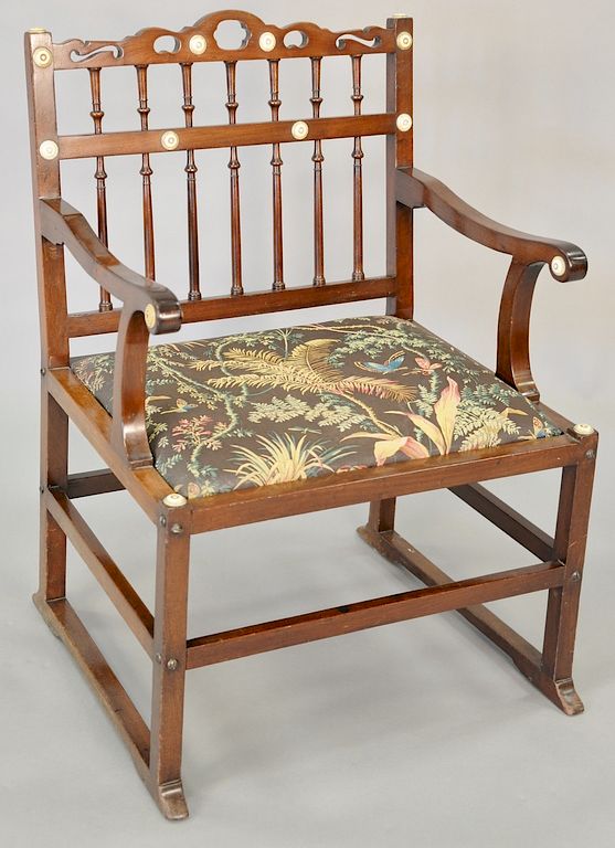 Appraisal: George III mahogany open armchair Yorkshire circa pierced shaped crestrail