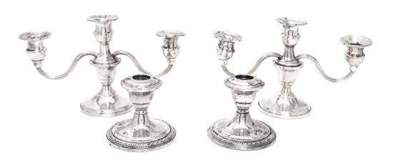 Appraisal: Sale Lot Two Pairs of Weighted Sterling Candlesticks Various Makers