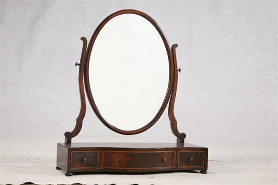 Appraisal: SHAVING MIRROR Signed Beacon Hill Hepplewhite style with serpentine front