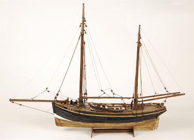 Appraisal: A painted wood model of a Scarborough yawl named 'William