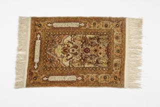 Appraisal: Hand knotted Persian silk Suf prayer rug l Hand knotted