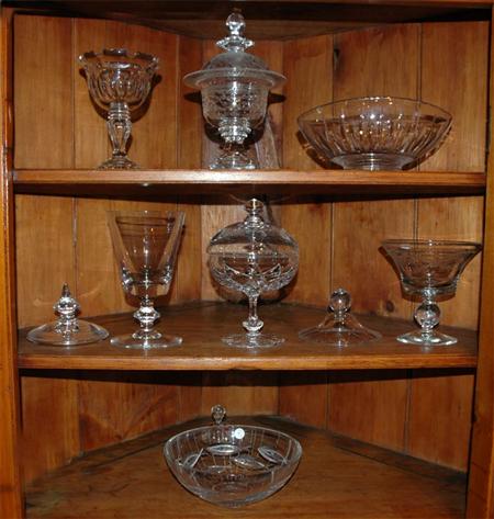 Appraisal: Group of Ten Colorless Glass Table Articles Estimate -