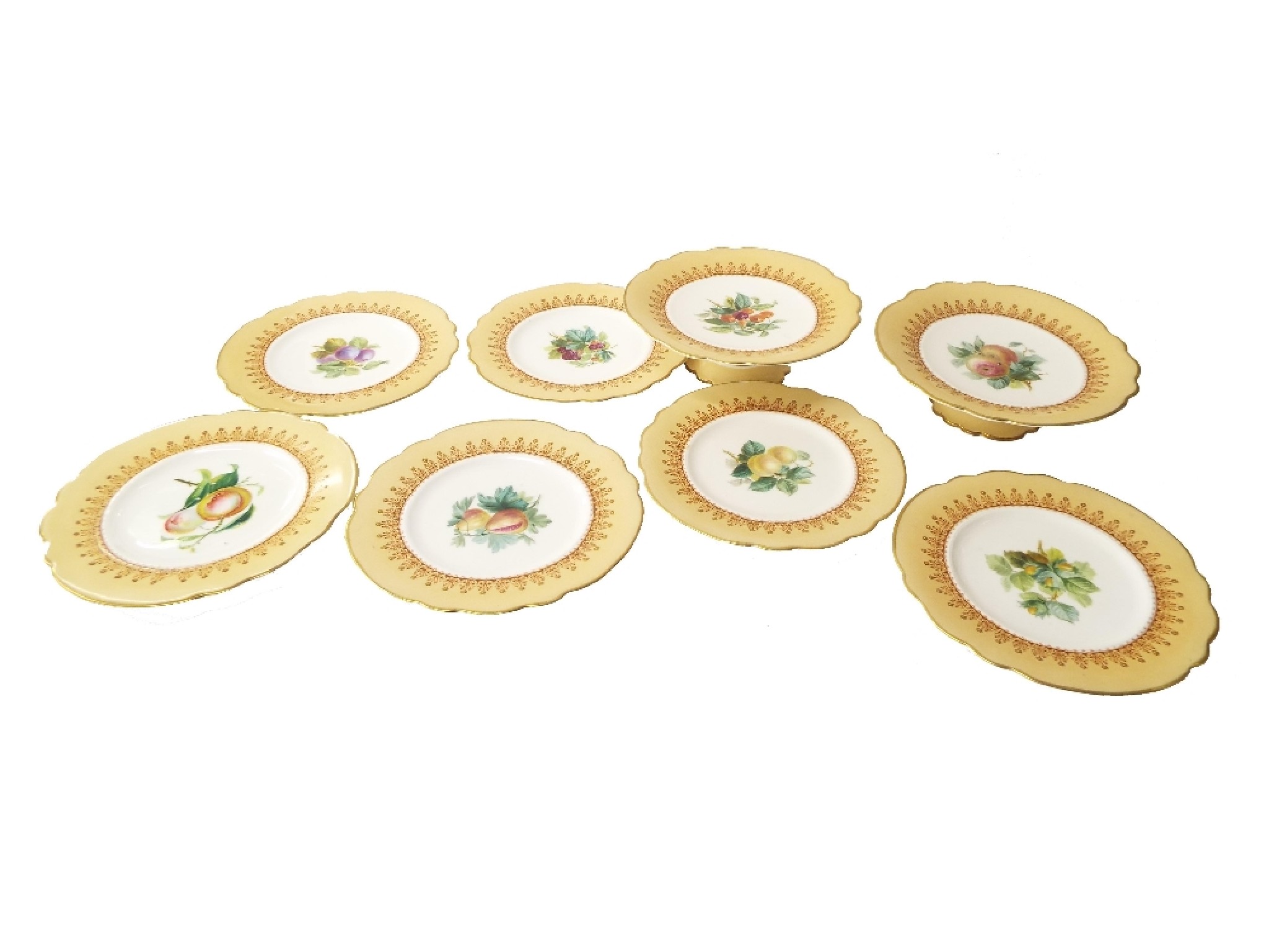 Appraisal: th century English porcelain dessert service centrally painted with flowers